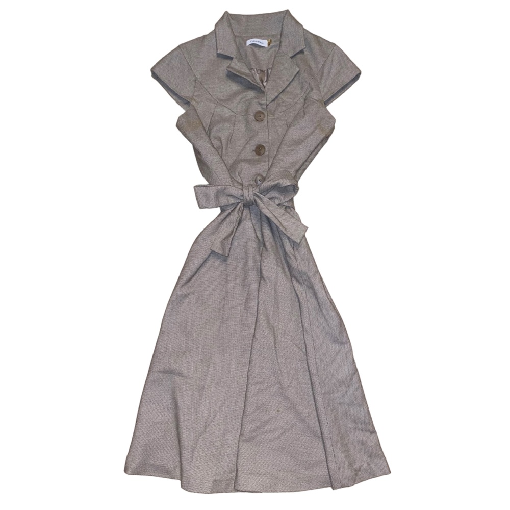 NWOT Calvin Klein Khaki Dress with Buttons & Belt size 2